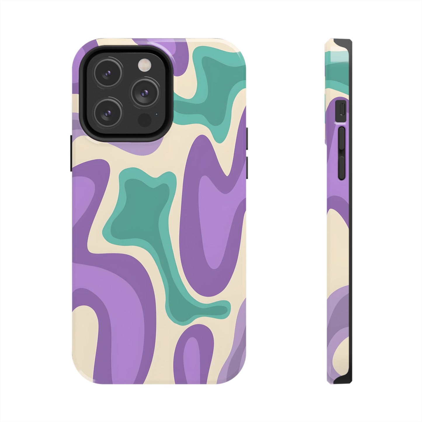 Purple And Turquoise Tough iPhone Case - iPhone 15-11 All Sizes