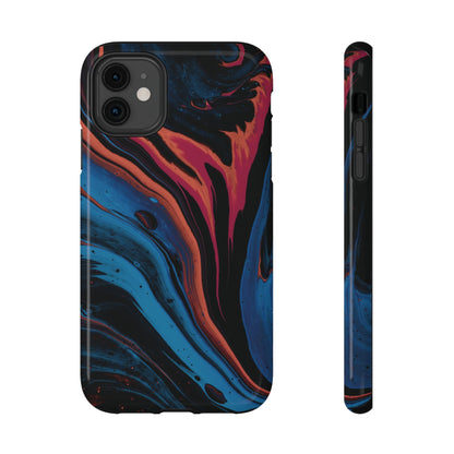Crimson & Cobalt Fusion Marble Phone Case – MagSafe Compatible for iPhone & Samsung Galaxy