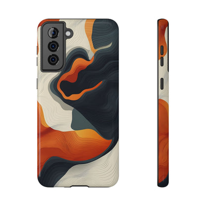 Topographical Abstract Wave Phone Case – MagSafe Compatible for iPhone & Samsung Galaxy