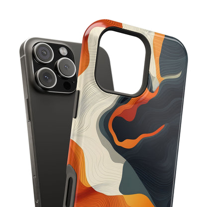 Topographical Abstract Wave Phone Case – MagSafe Compatible for iPhone & Samsung Galaxy