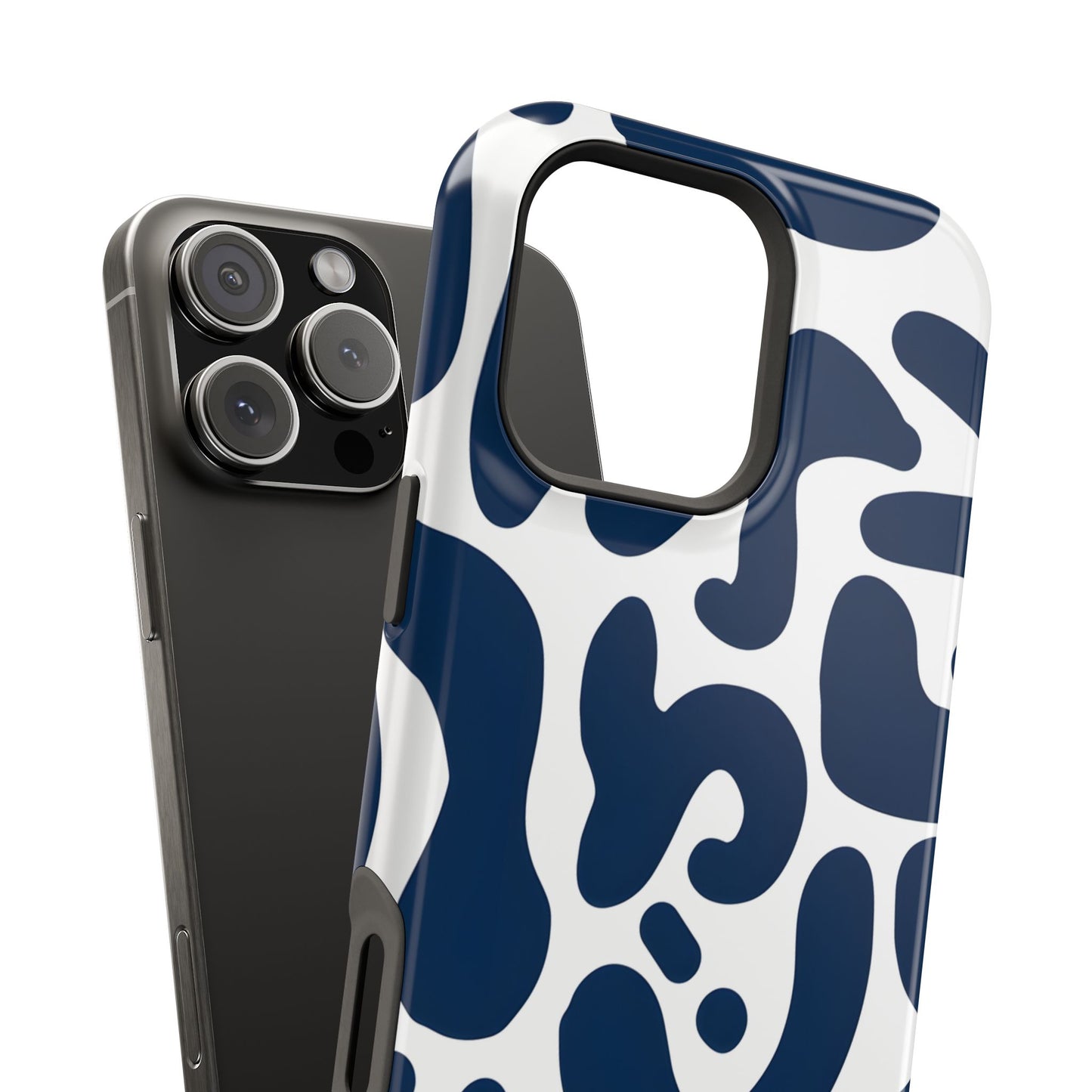 Midnight Morph Abstract Navy Pattern Phone Case – MagSafe Compatible for iPhone & Samsung Galaxy