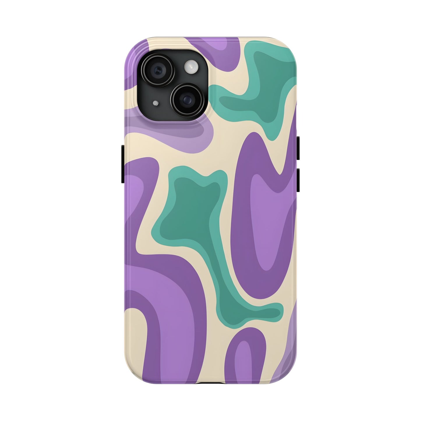 Purple And Turquoise Tough iPhone Case - iPhone 15-11 All Sizes