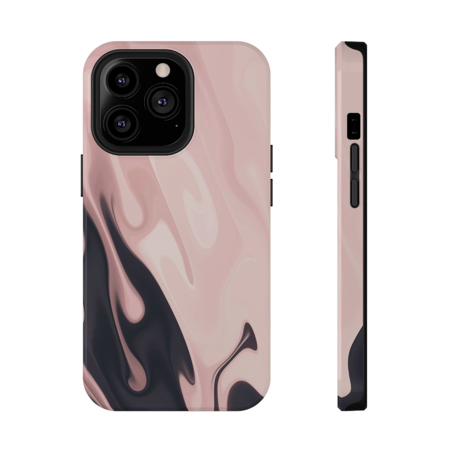 Blush Noir Ink Flow Phone Case – MagSafe Compatible for iPhone & Samsung Galaxy