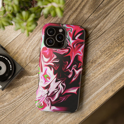Red & Black Abstract Marble Phone Case – MagSafe Compatible for iPhone & Samsung Galaxy