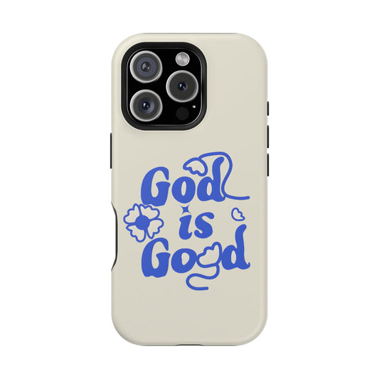 Floral Faith "God Is Good" Phone Case – MagSafe Compatible for iPhone & Samsung Galaxy
