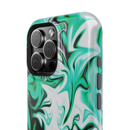 Emerald Green Marble Swirl Phone Case – MagSafe Compatible for iPhone & Samsung Galaxy