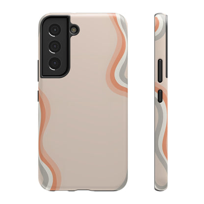 Minimalist Neutral Wavy Phone Case – MagSafe Compatible for iPhone & Samsung Galaxy