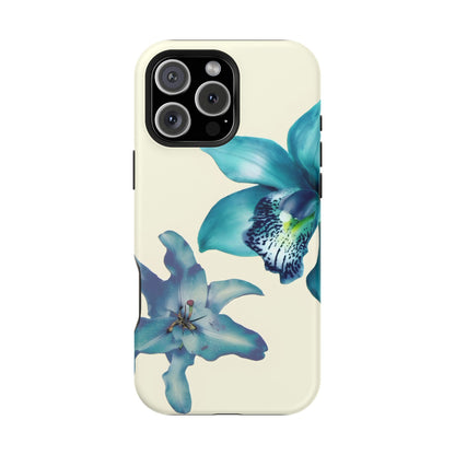 Blue Orchid Floral Phone Case – MagSafe Compatible for iPhone & Samsung Galaxy