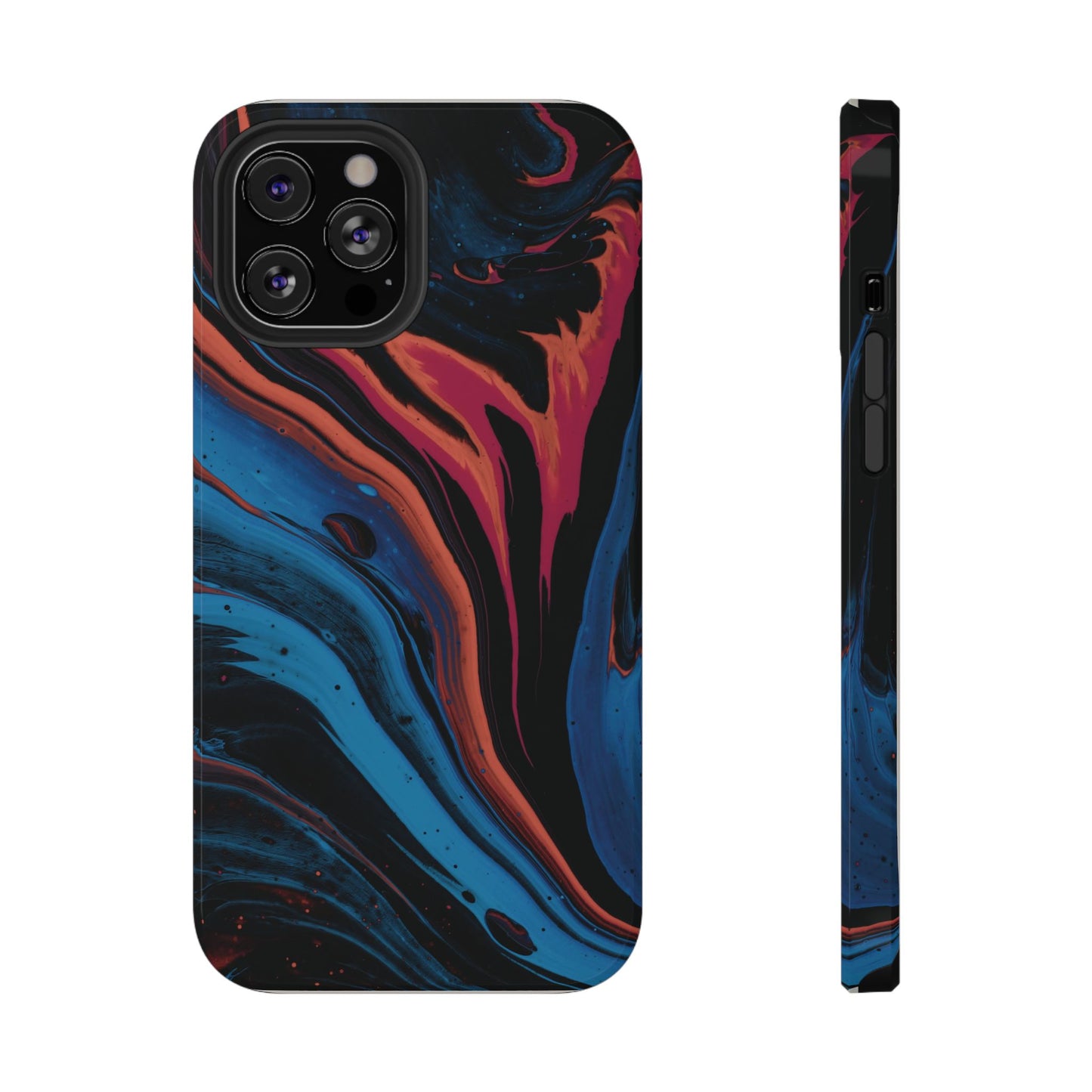 Crimson & Cobalt Fusion Marble Phone Case – MagSafe Compatible for iPhone & Samsung Galaxy