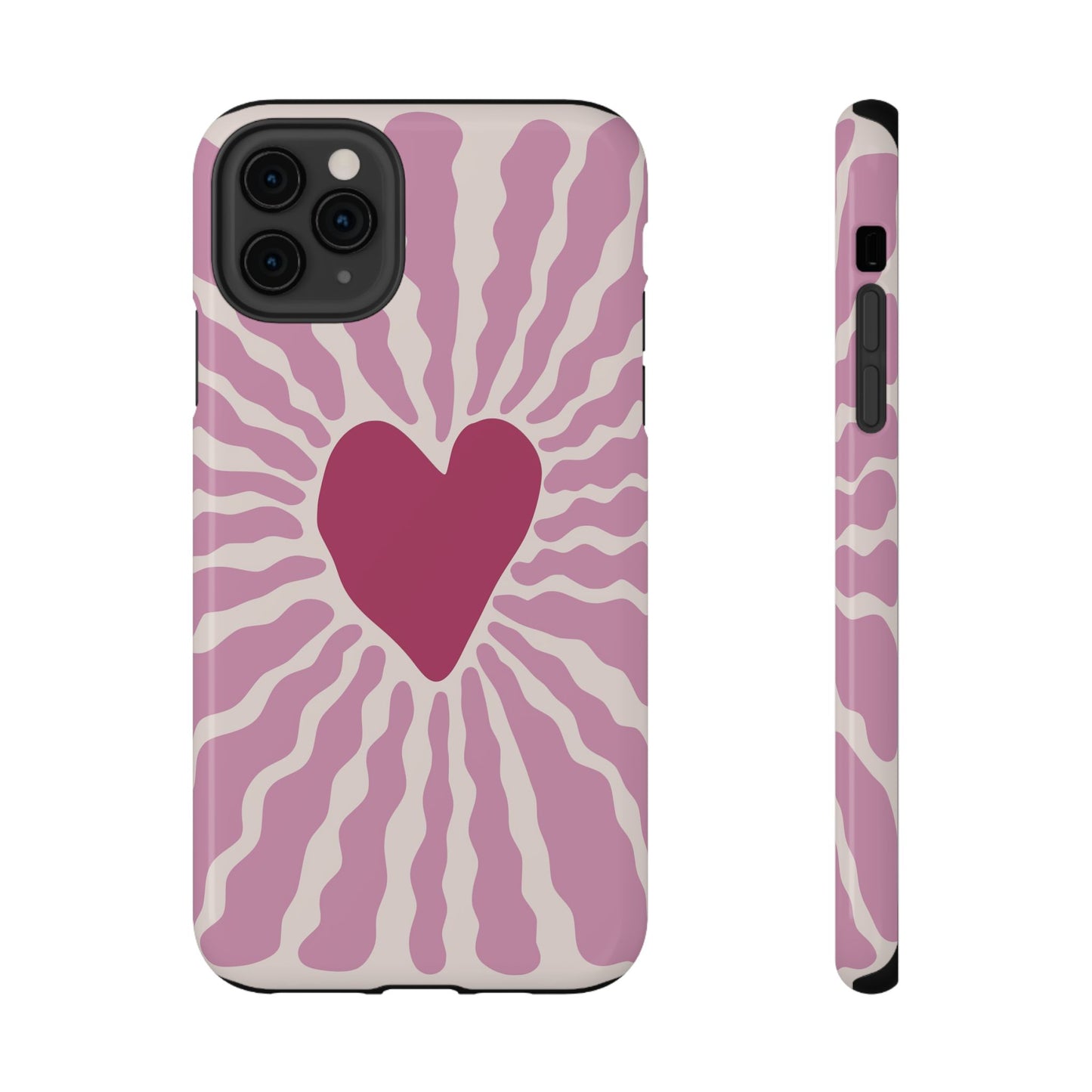 Retro Radiant Heart Phone Case – MagSafe Compatible for iPhone & Samsung Galaxy