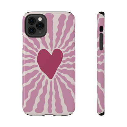 Retro Radiant Heart Phone Case – MagSafe Compatible for iPhone & Samsung Galaxy