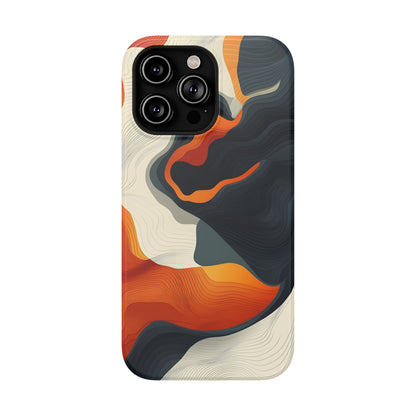 Topographical Abstract Wave Phone Case – MagSafe Compatible for iPhone & Samsung Galaxy