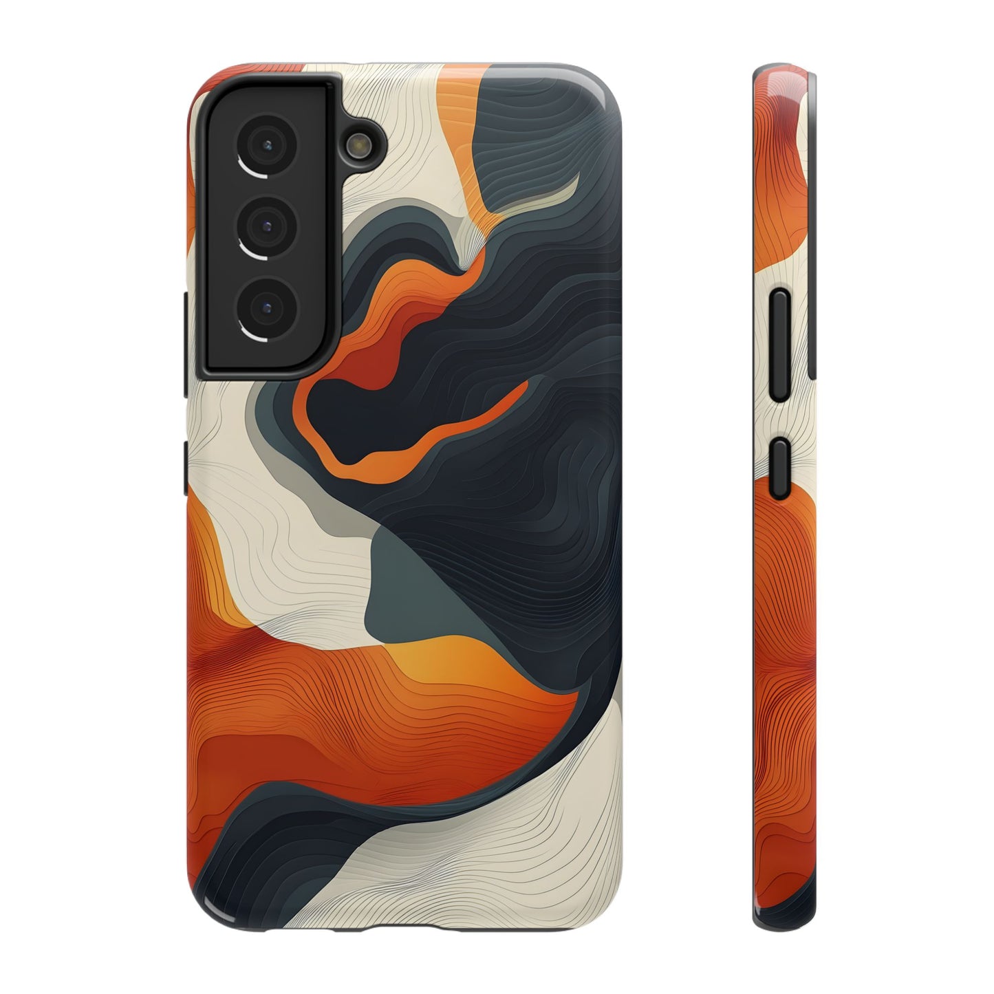 Topographical Abstract Wave Phone Case – MagSafe Compatible for iPhone & Samsung Galaxy