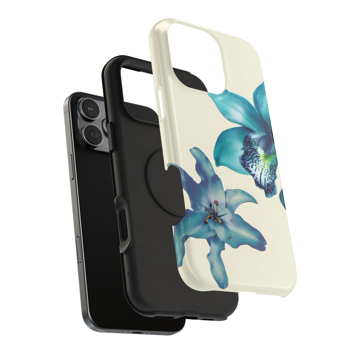 Blue Orchid Floral Phone Case – MagSafe Compatible for iPhone & Samsung Galaxy