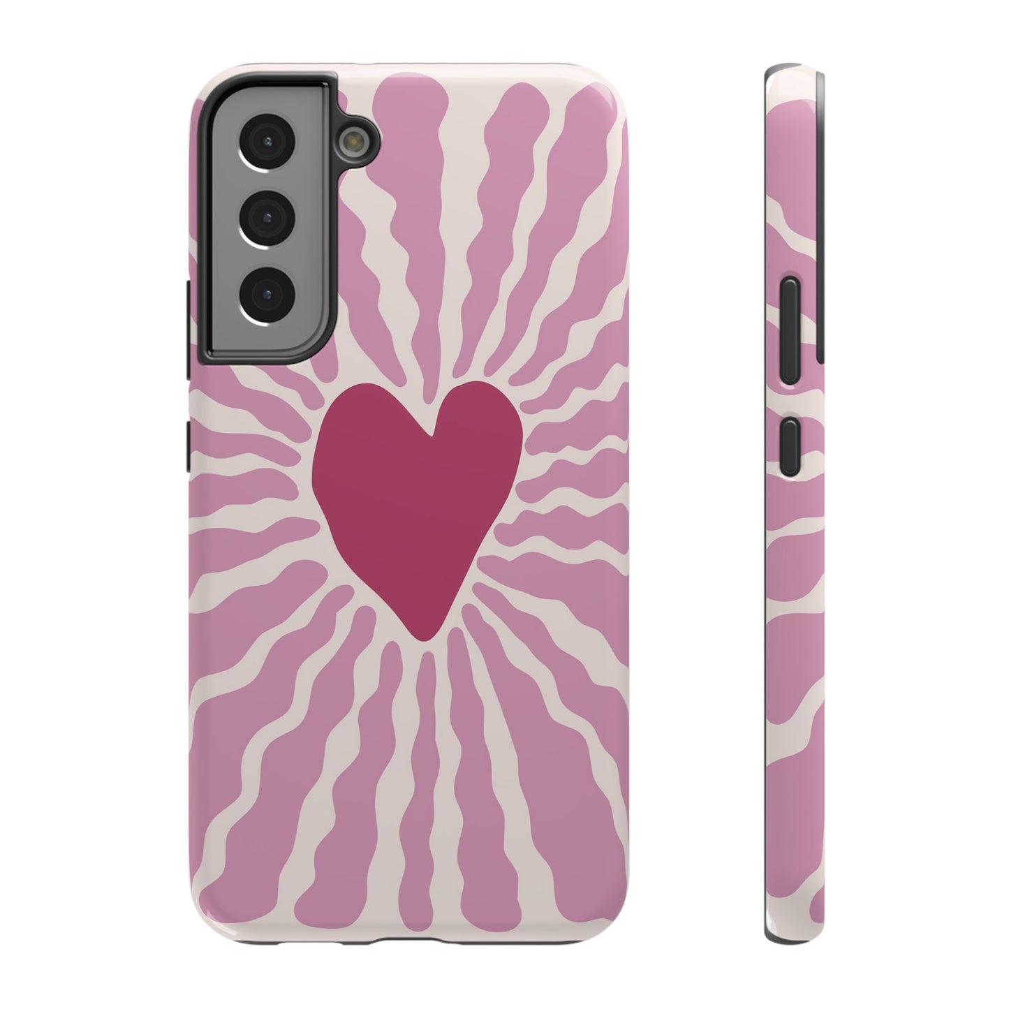 Retro Radiant Heart Phone Case – MagSafe Compatible for iPhone & Samsung Galaxy
