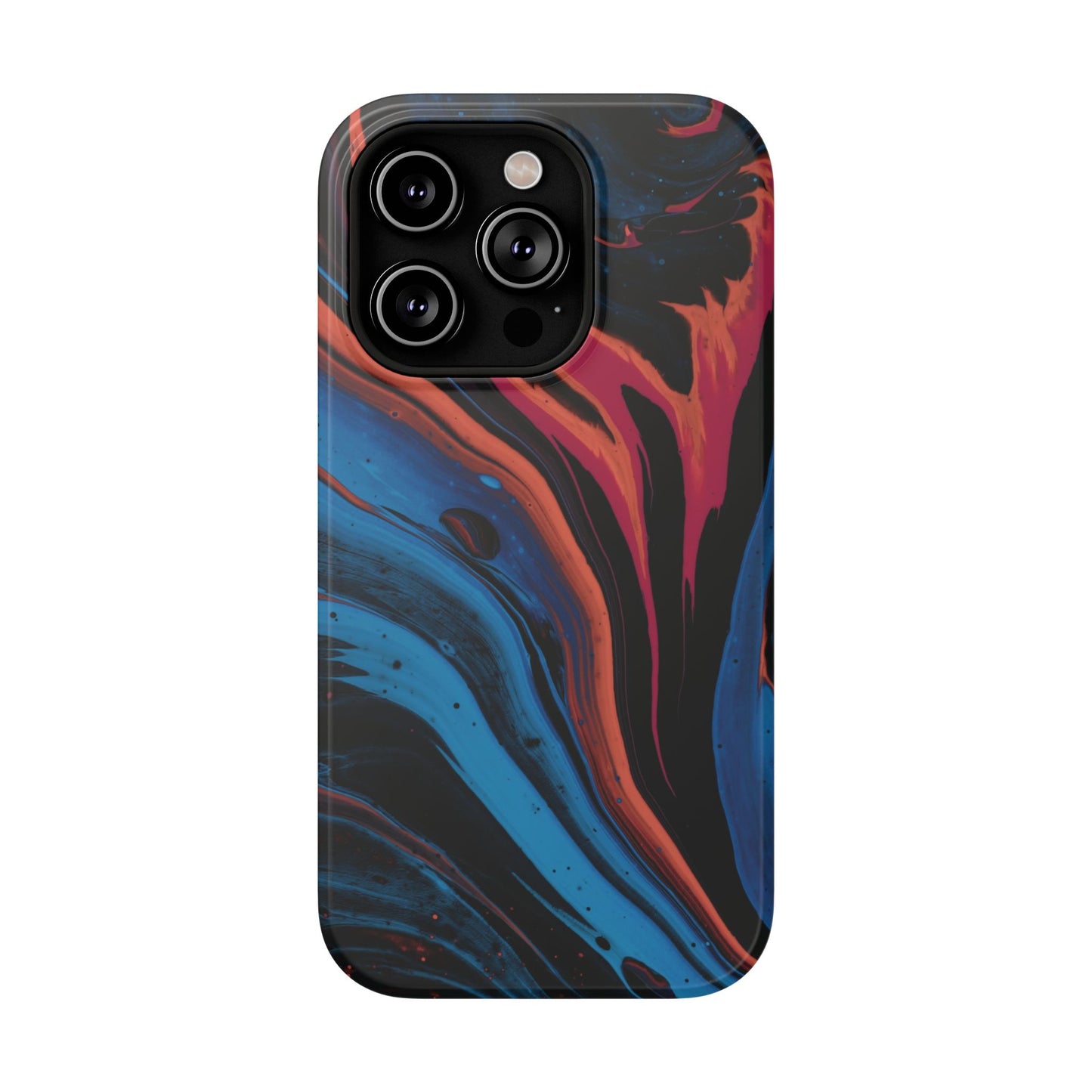 Crimson & Cobalt Fusion Marble Phone Case – MagSafe Compatible for iPhone & Samsung Galaxy