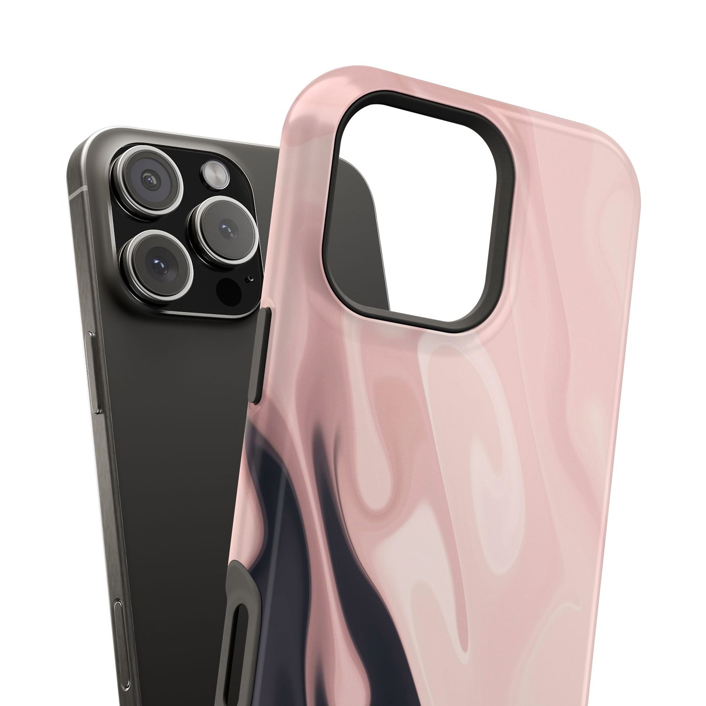 Blush Noir Ink Flow Phone Case – MagSafe Compatible for iPhone & Samsung Galaxy