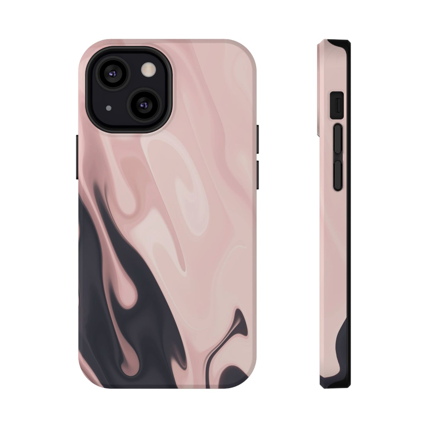 Blush Noir Ink Flow Phone Case – MagSafe Compatible for iPhone & Samsung Galaxy