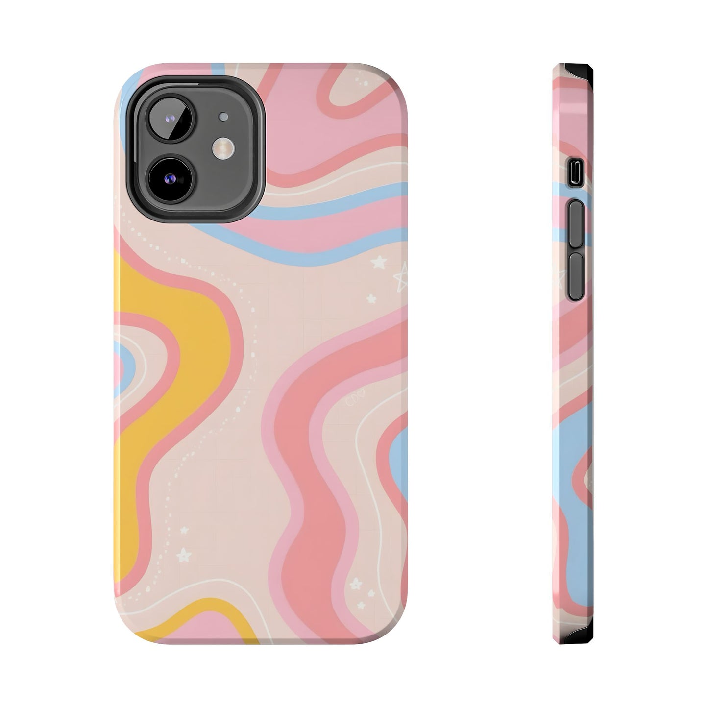 Retro Pastel Swirl iPhone Case – Stylish Design with Enhanced Protection - iPhone 11-16 MagSafe