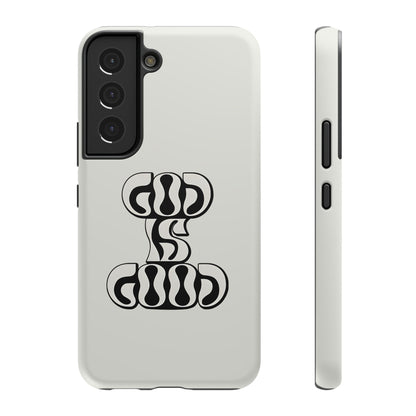 Black & White Bold "God Is Good" Phone Case – MagSafe Compatible for iPhone & Samsung Galaxy