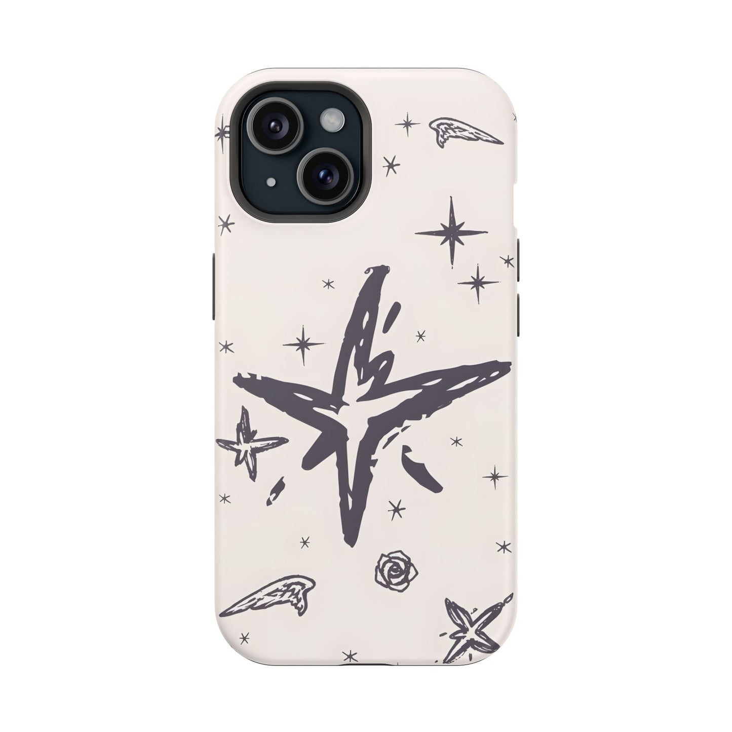 Sketch Star Doodle Phone Case – MagSafe Compatible for iPhone & Samsung Galaxy