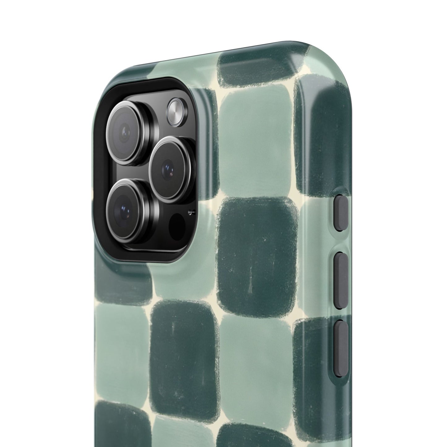 Green Checkerboard Retro Phone Case – MagSafe Compatible for iPhone & Samsung Galaxy