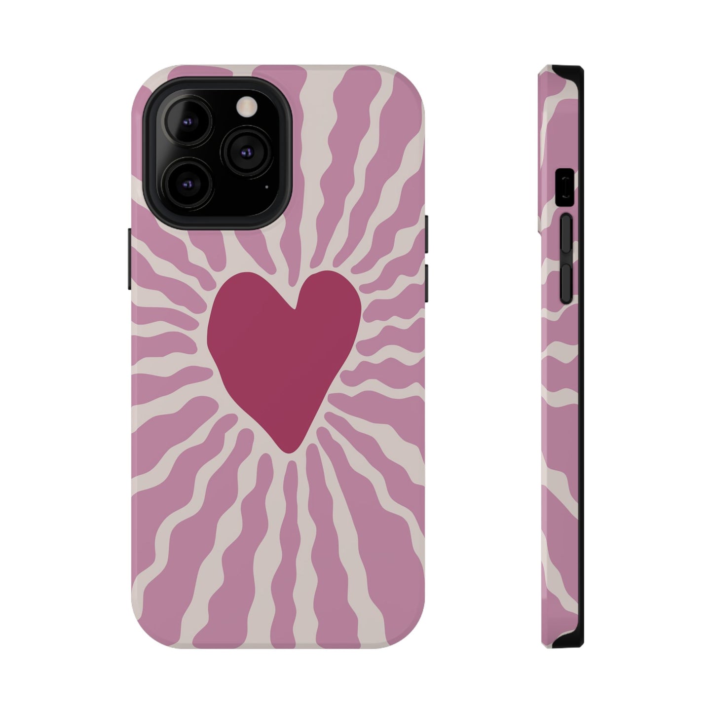 Retro Radiant Heart Phone Case – MagSafe Compatible for iPhone & Samsung Galaxy