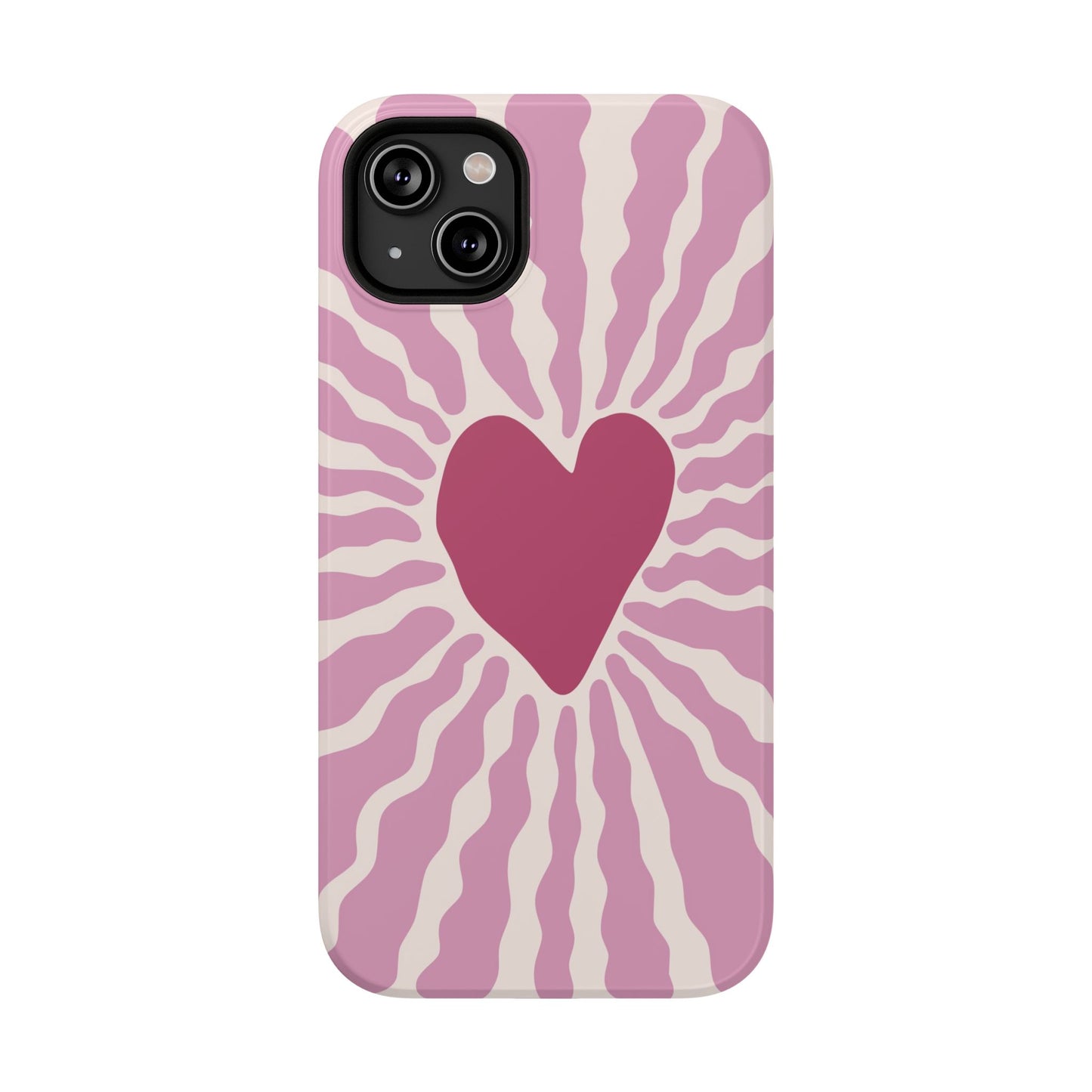 Retro Radiant Heart Phone Case – MagSafe Compatible for iPhone & Samsung Galaxy