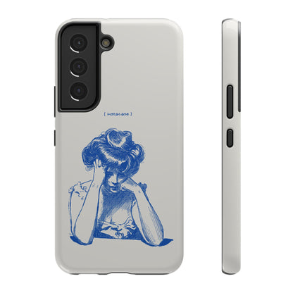 Melancholy Muse Line Art Phone Case – MagSafe Compatible for iPhone & Samsung Galaxy
