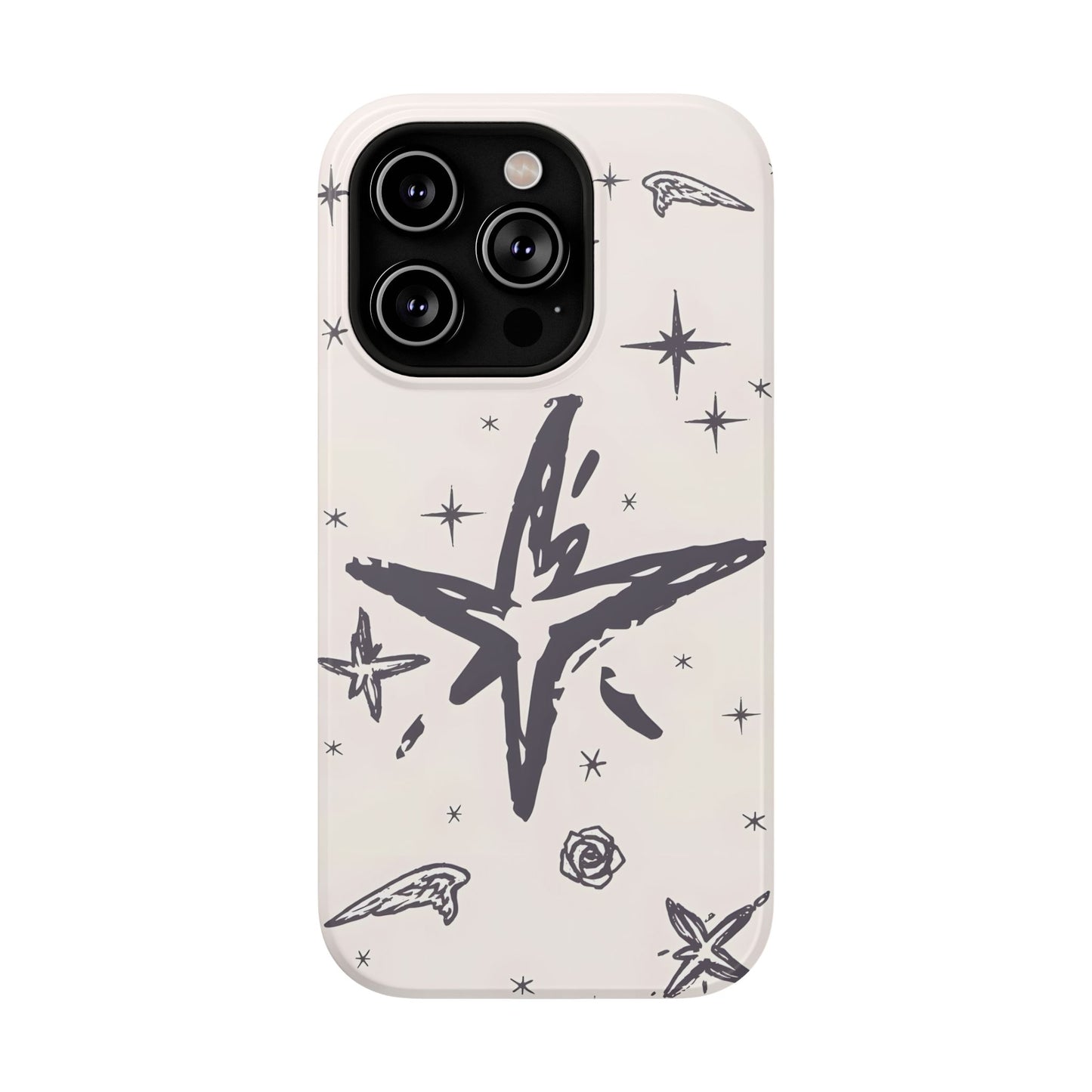 Sketch Star Doodle Phone Case – MagSafe Compatible for iPhone & Samsung Galaxy