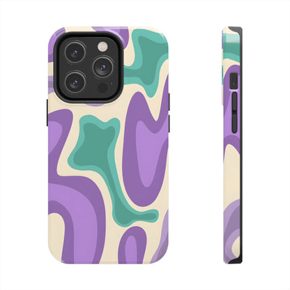 Purple And Turquoise Tough iPhone Case - iPhone 15-11 All Sizes