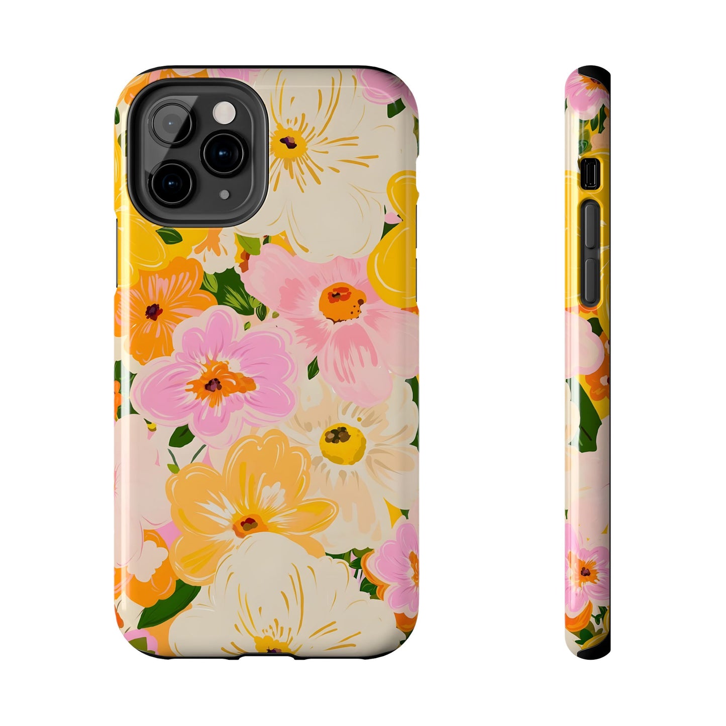 Pink & Yellow Floral iPhone Case - iPhone 15-11 All Sizes