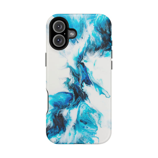 Electric Blue Splash Marble Phone Case – MagSafe Compatible for iPhone & Samsung Galaxy