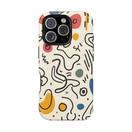 Abstract Doodle Art Phone Case – MagSafe Compatible for iPhone & Samsung Galaxy