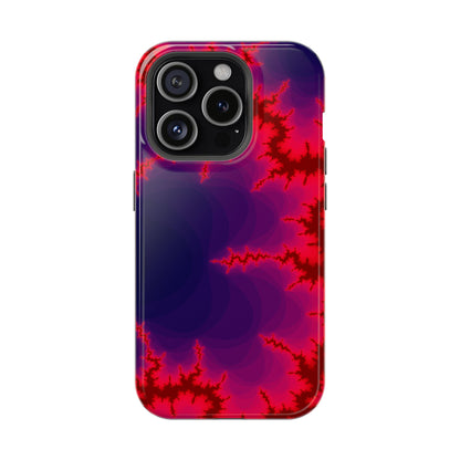 Neon Fractal Lightning Phone Case – MagSafe Compatible for iPhone & Samsung Galaxy