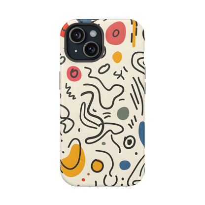 Abstract Doodle Art Phone Case – MagSafe Compatible for iPhone & Samsung Galaxy
