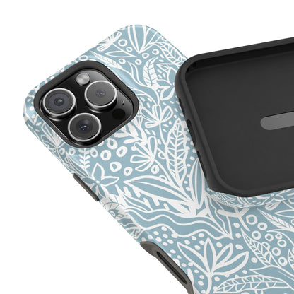 Boho Botanical Doodle Phone Case – MagSafe Compatible for iPhone & Samsung Galaxy