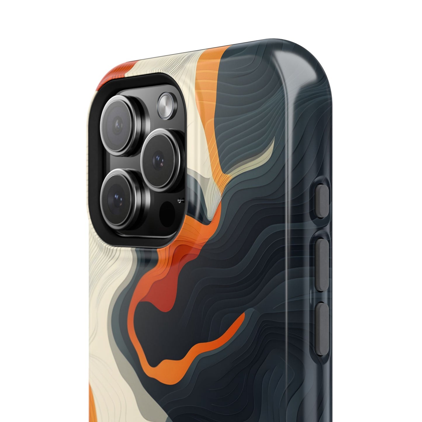 Topographical Abstract Wave Phone Case – MagSafe Compatible for iPhone & Samsung Galaxy