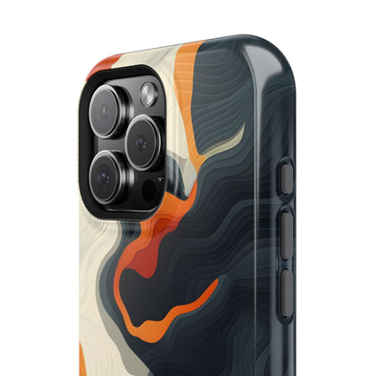 Topographical Abstract Wave Phone Case – MagSafe Compatible for iPhone & Samsung Galaxy