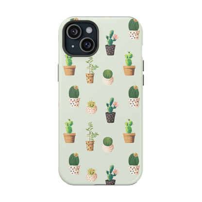 Desert Bloom Cactus Phone Case – Cute Succulent Print, MagSafe Compatible for iPhone & Samsung Galaxy