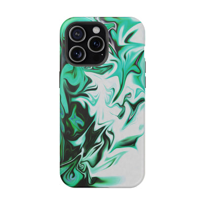 Emerald Green Marble Swirl Phone Case – MagSafe Compatible for iPhone & Samsung Galaxy