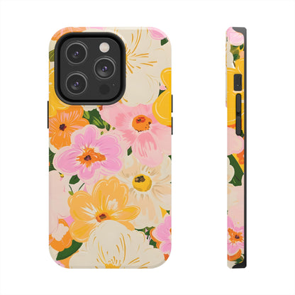 Pink & Yellow Floral iPhone Case - iPhone 15-11 All Sizes