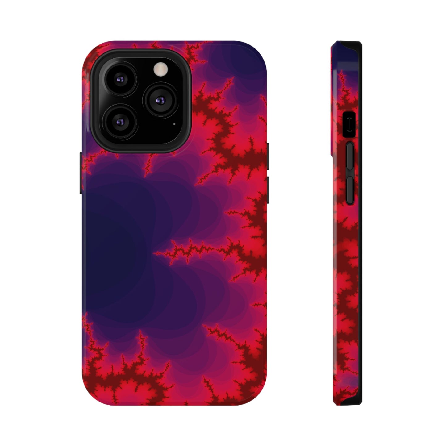 Neon Fractal Lightning Phone Case – MagSafe Compatible for iPhone & Samsung Galaxy