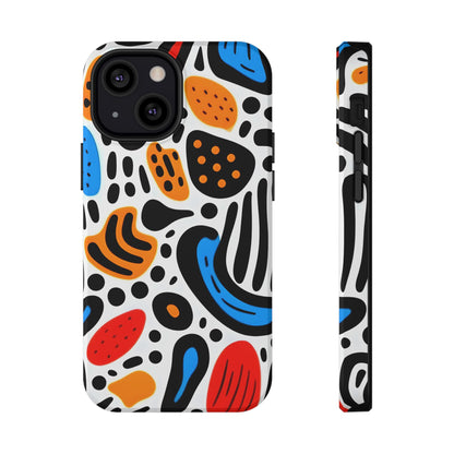 Colorful Abstract Doodle Phone Case – MagSafe Compatible for iPhone & Samsung Galaxy