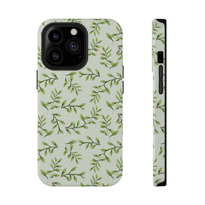 Olive Branch Botanical Phone Case – MagSafe Compatible for iPhone & Samsung Galaxy