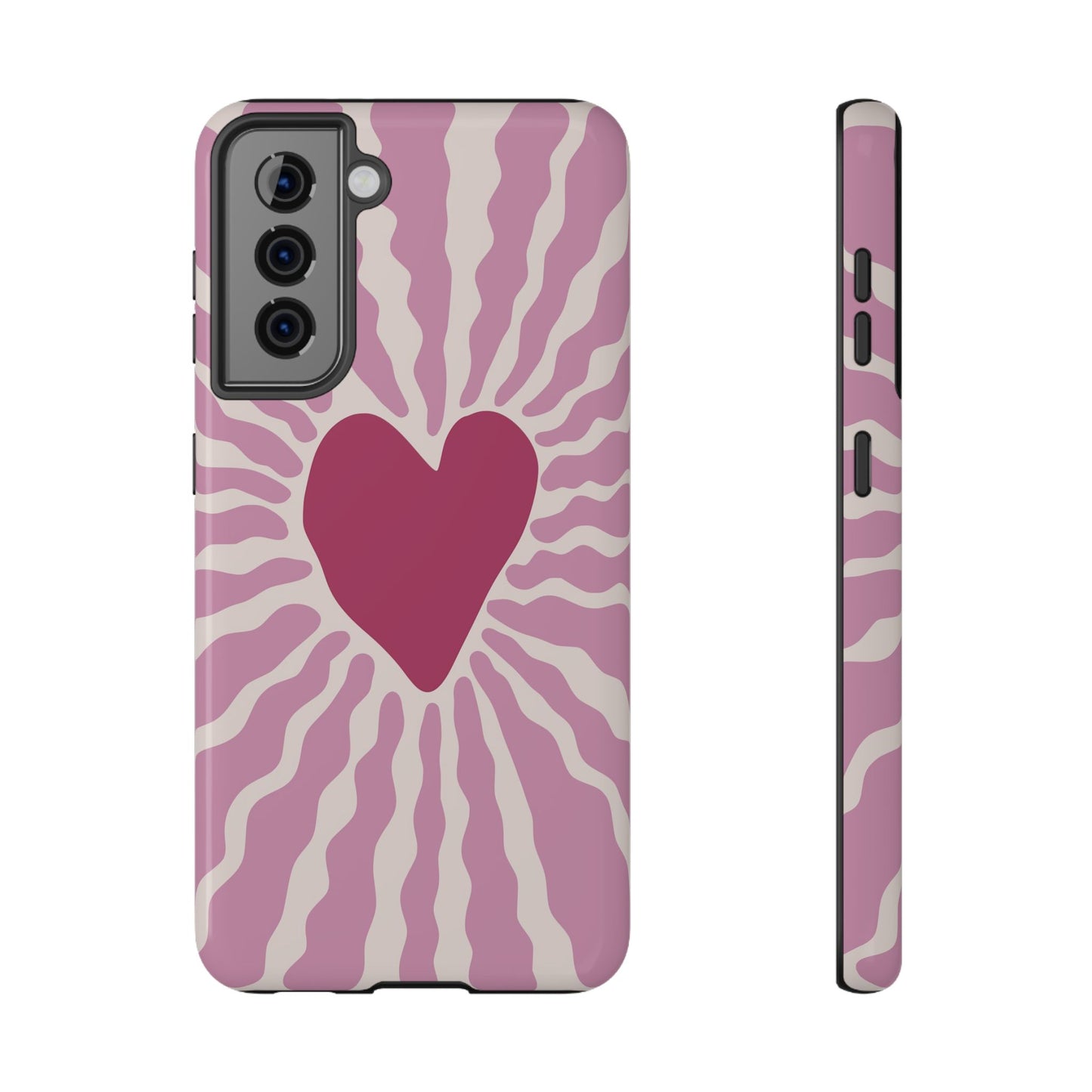 Retro Radiant Heart Phone Case – MagSafe Compatible for iPhone & Samsung Galaxy