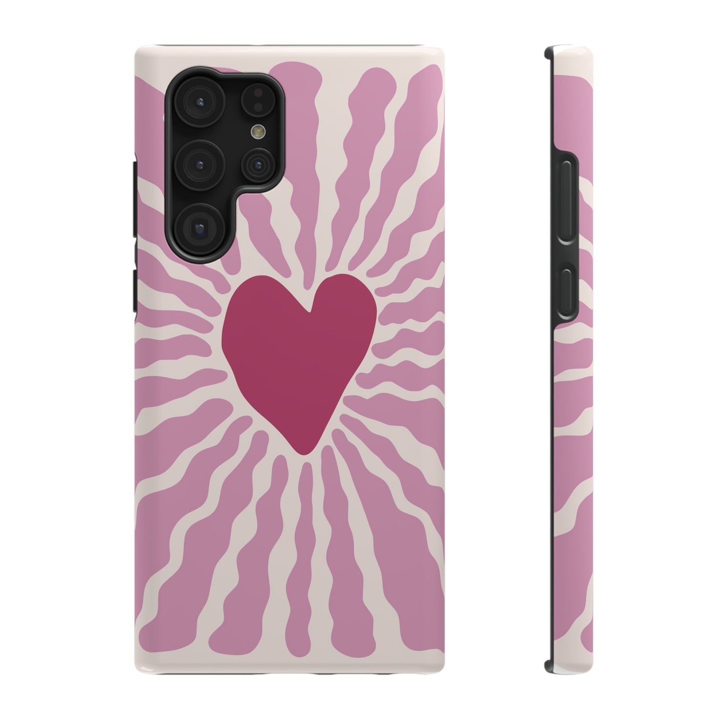 Retro Radiant Heart Phone Case – MagSafe Compatible for iPhone & Samsung Galaxy