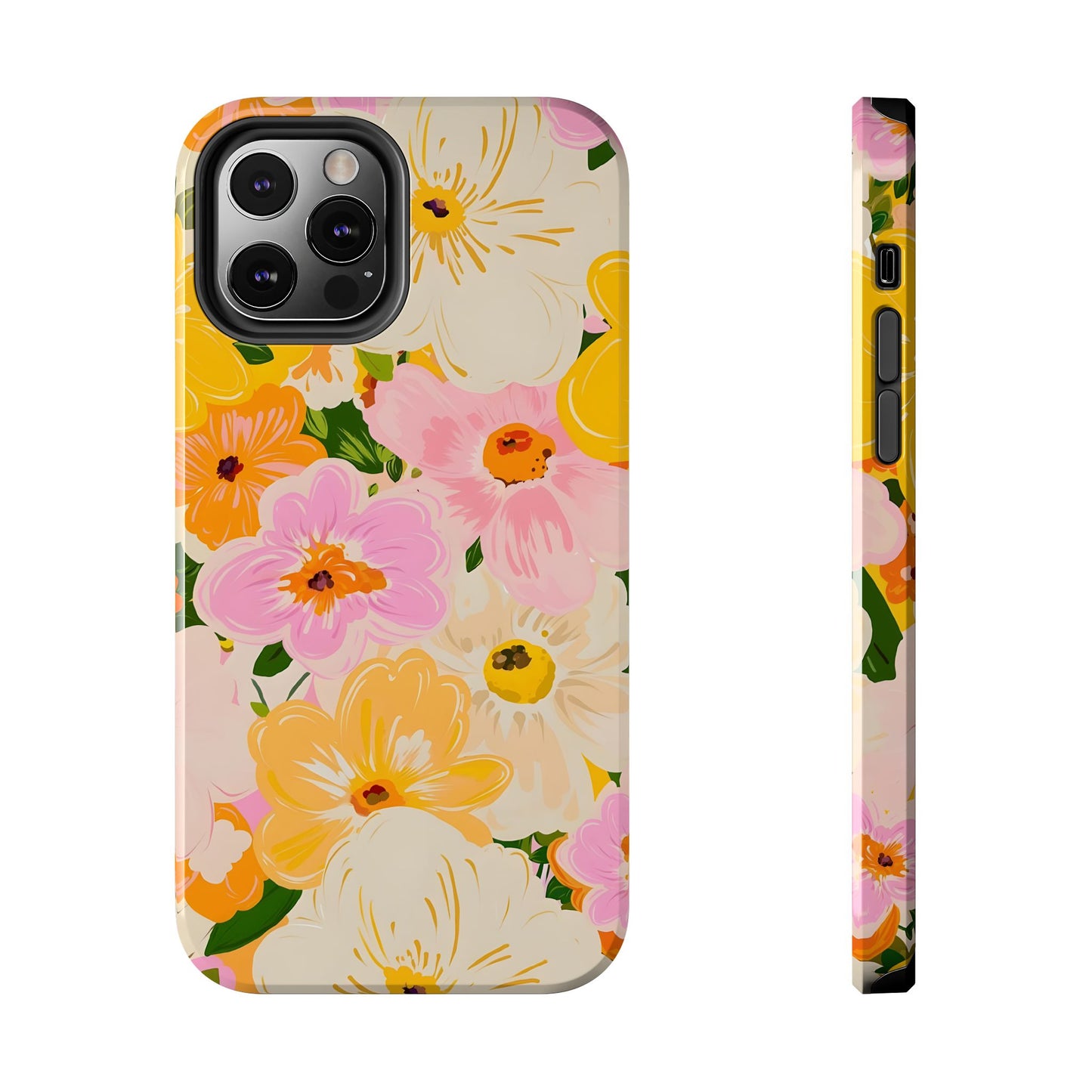 Pink & Yellow Floral iPhone Case - iPhone 15-11 All Sizes