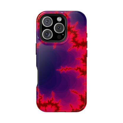 Neon Fractal Lightning Phone Case – MagSafe Compatible for iPhone & Samsung Galaxy