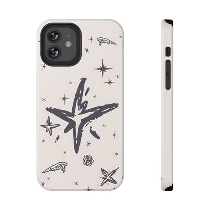 Sketch Star Doodle Phone Case – MagSafe Compatible for iPhone & Samsung Galaxy